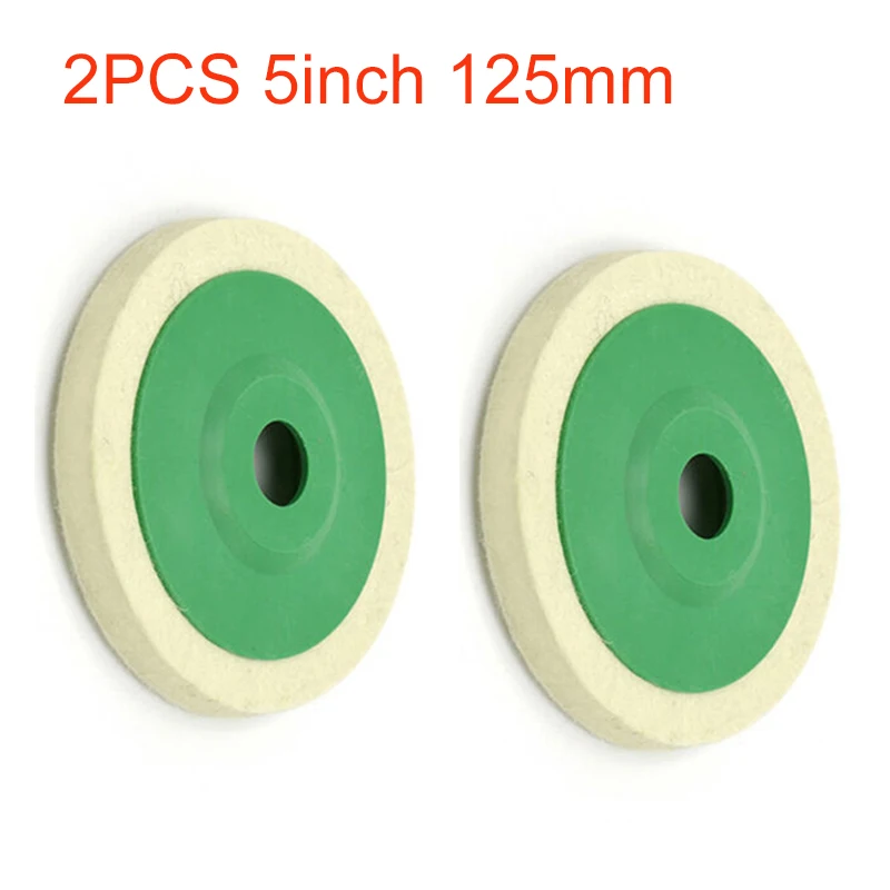 2Pcs 125mm Wool Felt Polishing Grinding Wheel Pad Angle Grinder Buffing Wheels For Metal Marble Glass Ceramics Polishing Wheel