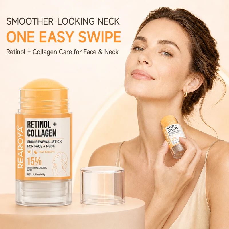 Retinol + Collagen Face Cream Neck Renewal Stick,Day and Night Hydrating Facial Lifting Firming Cream,Non-Greasy, Easy to Absorb
