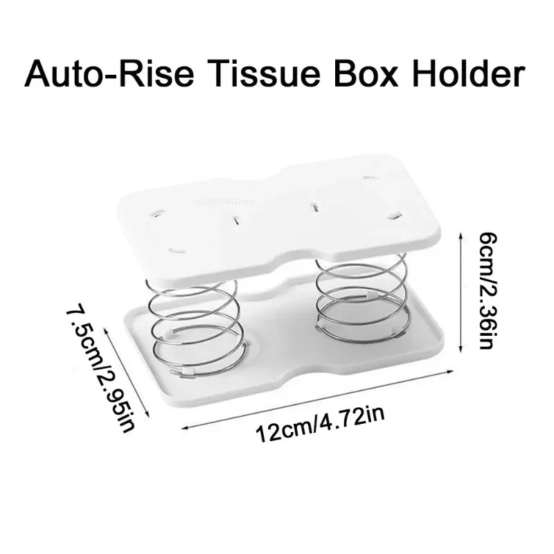 "Automatic Spring-Loaded Tissue Dispenser - Hands-Free Easy Pick-Up, Smooth Lift Support for Quick & Hygienic Tissue Access"