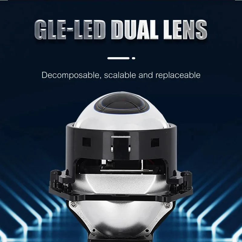 K5 LED Headlight 3 Inch 2.5 Inch  Bi Beam Projector Dual Cup 4800W High Power Super Bright Front Lamp Upgrade Universal 520000LM