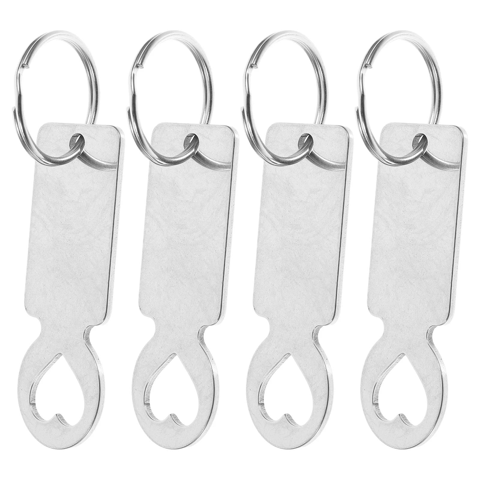 

4 Pcs Cart Token Grocery Key Chain Shopping Trolley Keychain Unlock Keyring Rings Tokens for Stainless Steel Hanging