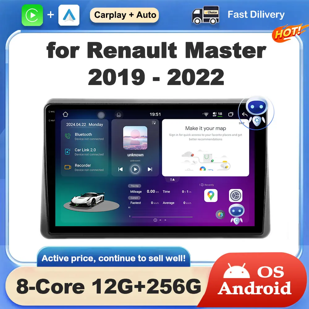 

Android OS for Renault Master 2019 - 2022 GPS Navigation 10.1 inch Car Radio Video Multimedia Player Wireless Carplay Auto Tools