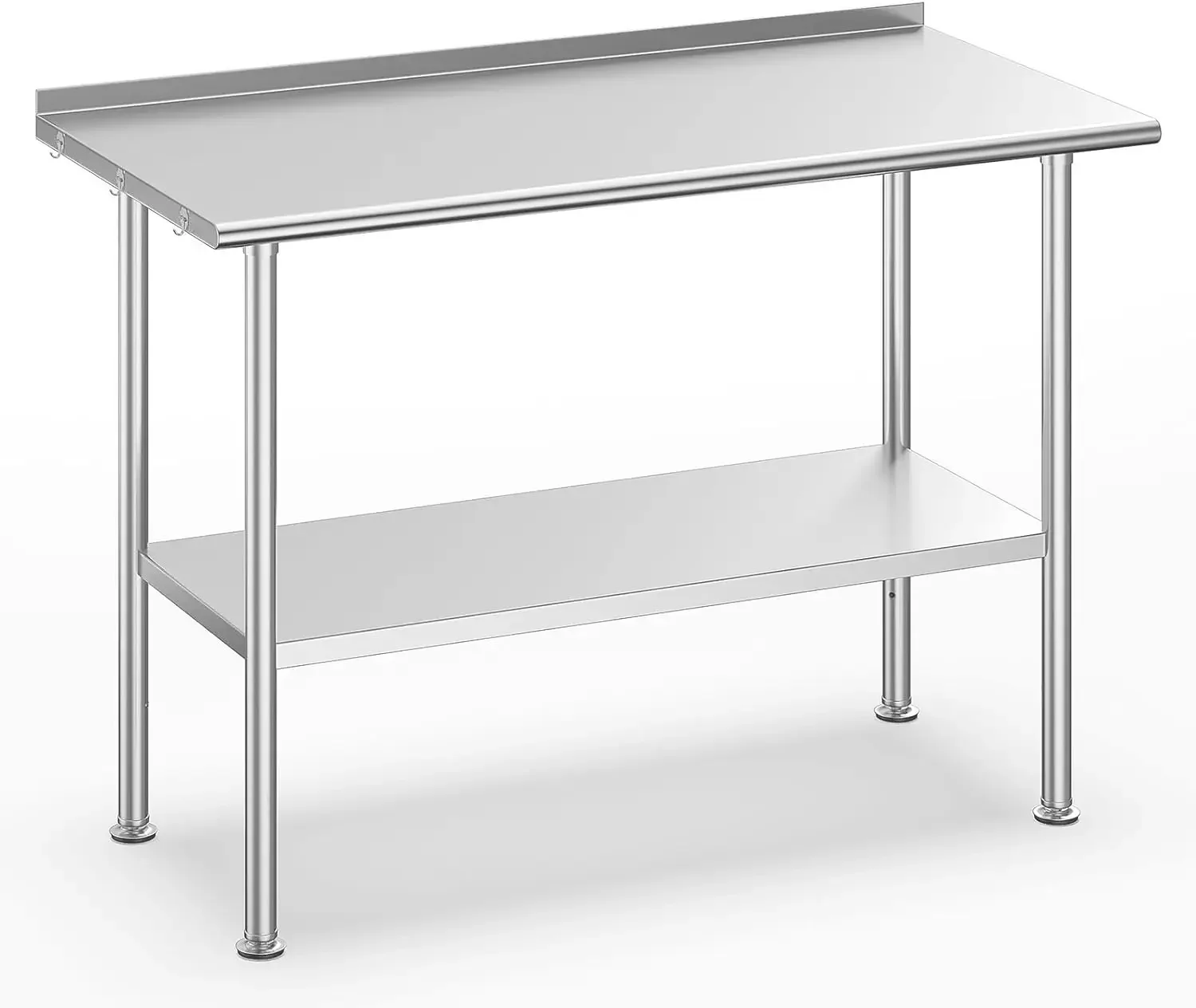 Stainless Steel Table for Work, 24 * 48 Inch, High Load Bearing with  for Outdoor, Restaurants, Hotels,