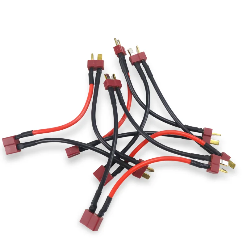 1 Stück 10 cmT-Stecker-Steckerserie mit 14 AWG-Silikondraht, 1 Buchse auf 2 Stecker/2 Buchse auf 1 Stecker für RC-Lipo-Batterie