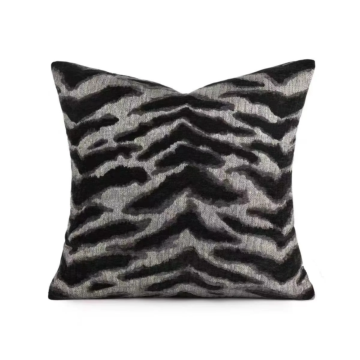 Light luxury minimalist tiger pattern pillowcase sample room hotel living room sofa black and beige cushion square pillowcase