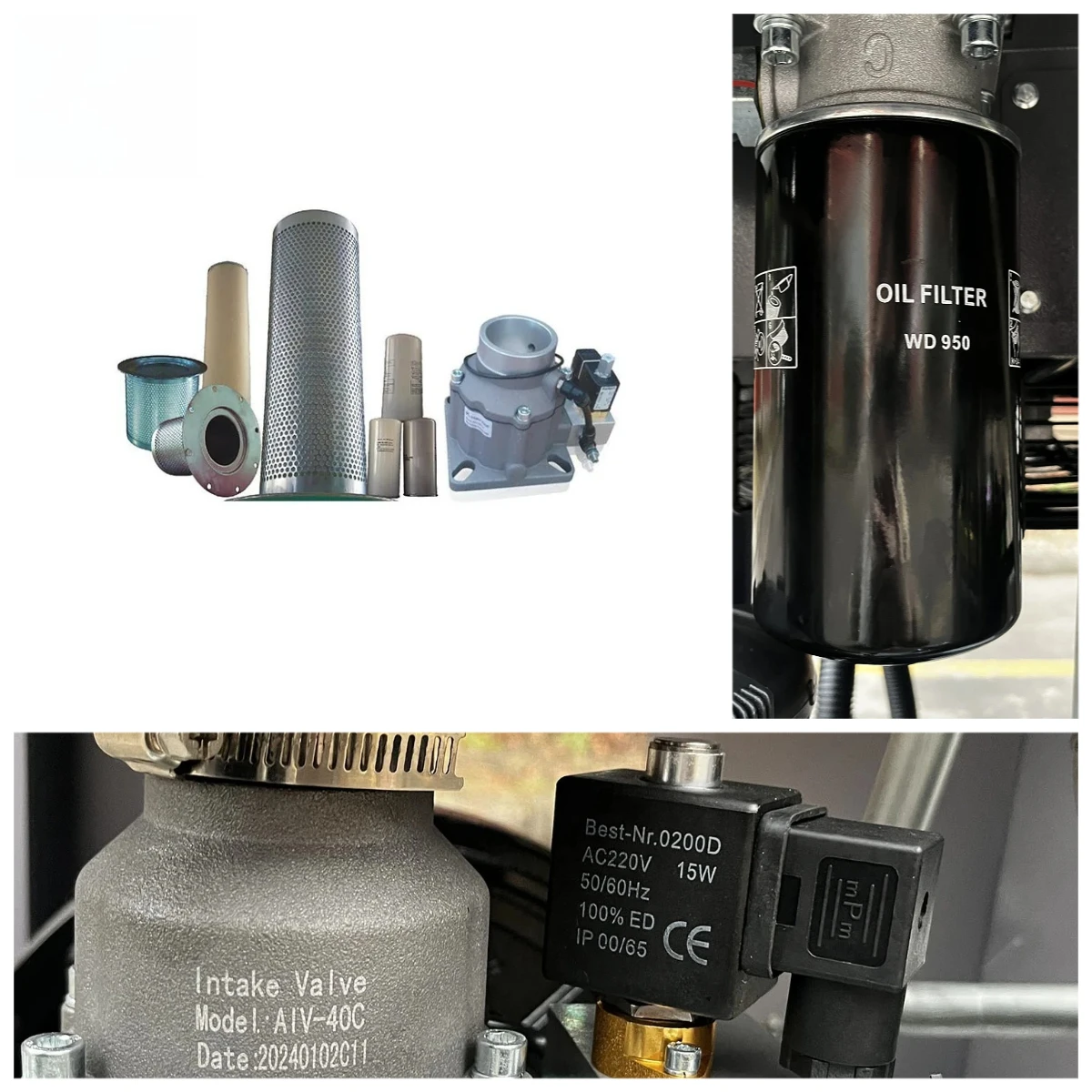 

Высокопрочные детали промышленного винтового воздушного компрессора, фильтр, впускной клапан и замена