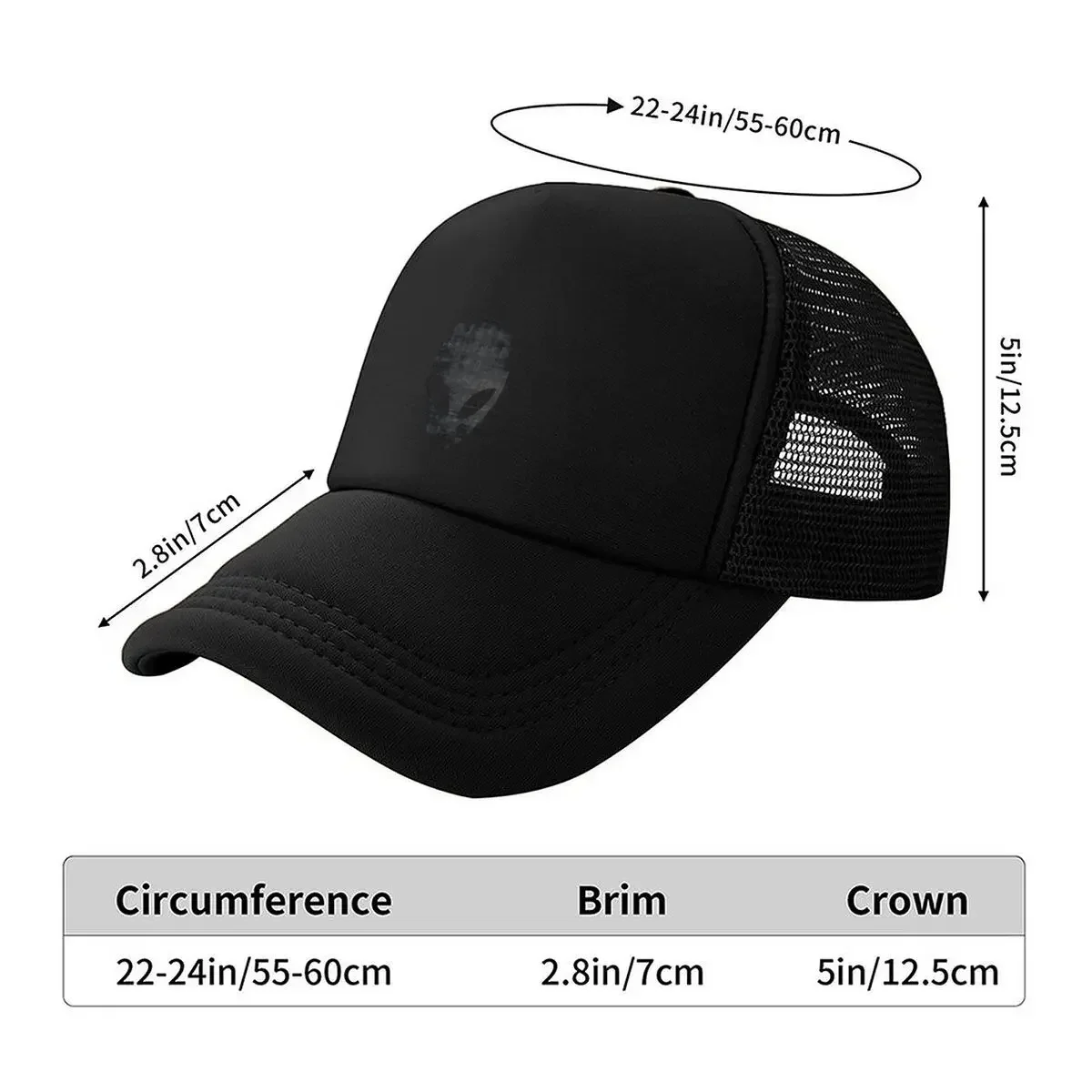 2026 Alien Silhouette Sci - Fi - Inspired, Extraterrestrial Art Design Mesh Baseball Cap