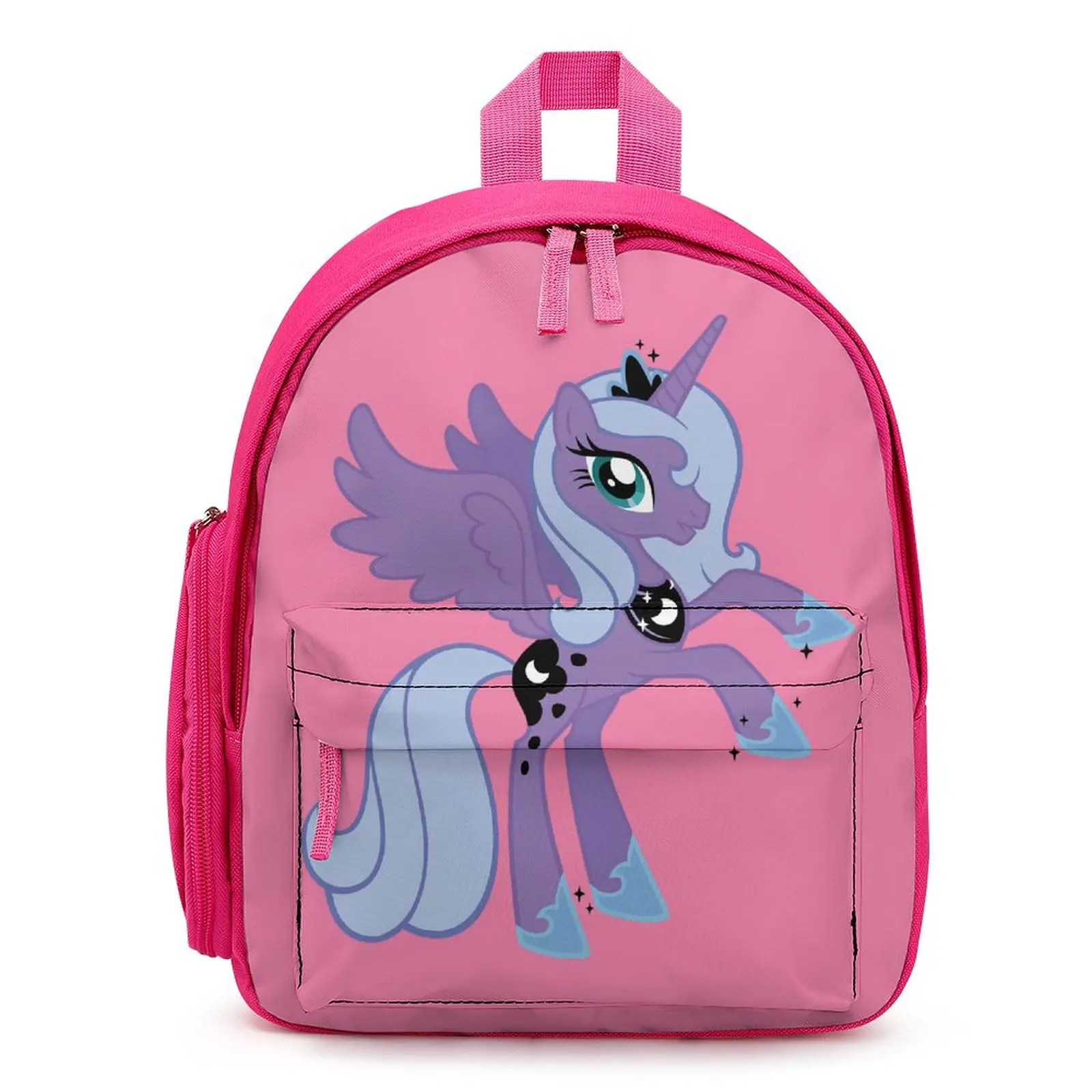 Diy Girl Pink Schoolbag Toddler Backpack Small Pocket Cute Backpack Custom Pony Cartoon Design Back-To-School Season