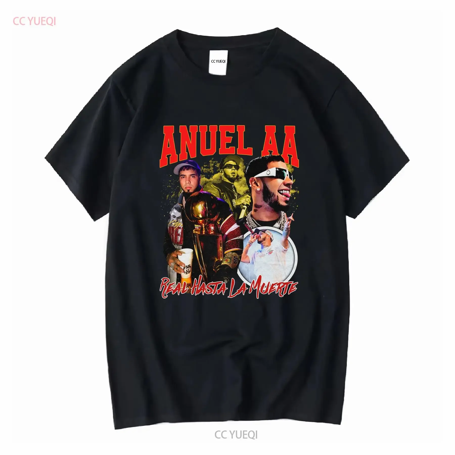 Anuel AA Retro Vintage For Fan Black Size S 5XL T Shirt HE735 vintage Washed designer clothes Stylish Casual Stretched homme