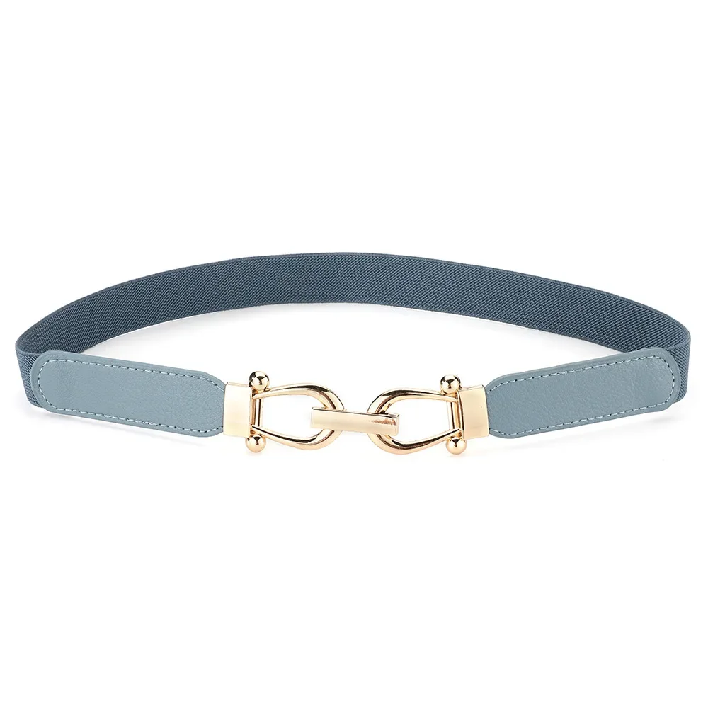 Schmaler Goldknopf-Damen-Gürtel für Rock und Hemd, Retro Elastischer Schlanker Taillengürtel für Frauen – Detail 11