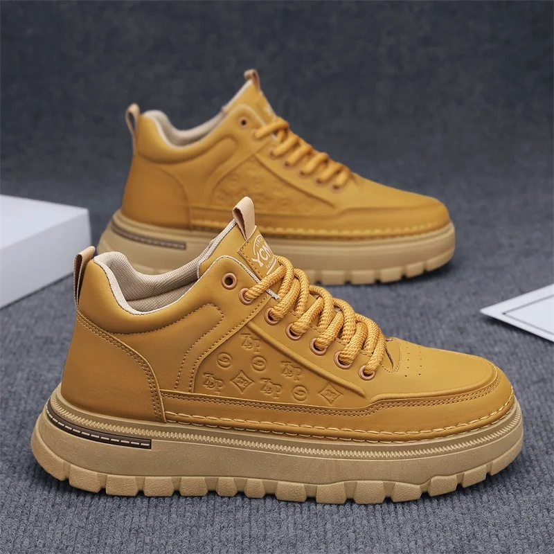 

Men's new casual four season versatile high top casual boots comfortable outdoor increased height wear-resistant workwear boots
