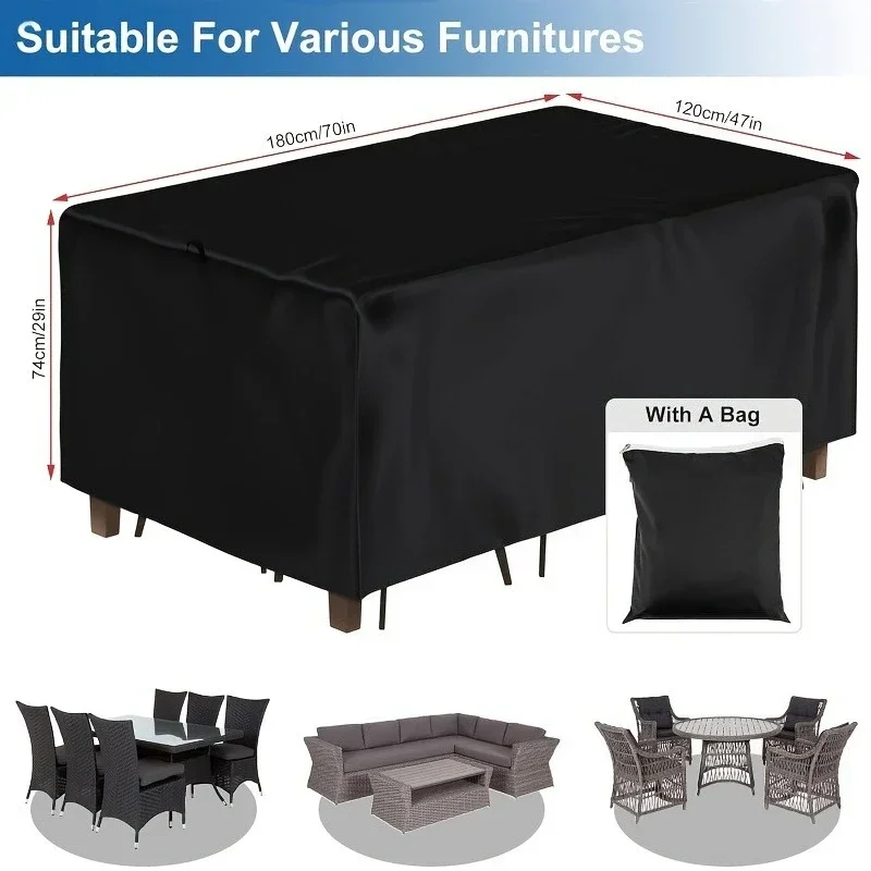 Garden Furniture Cover, 210D Oxford Cloth Protective Cover Is Suitable for Courtyard Table and Chair Combination