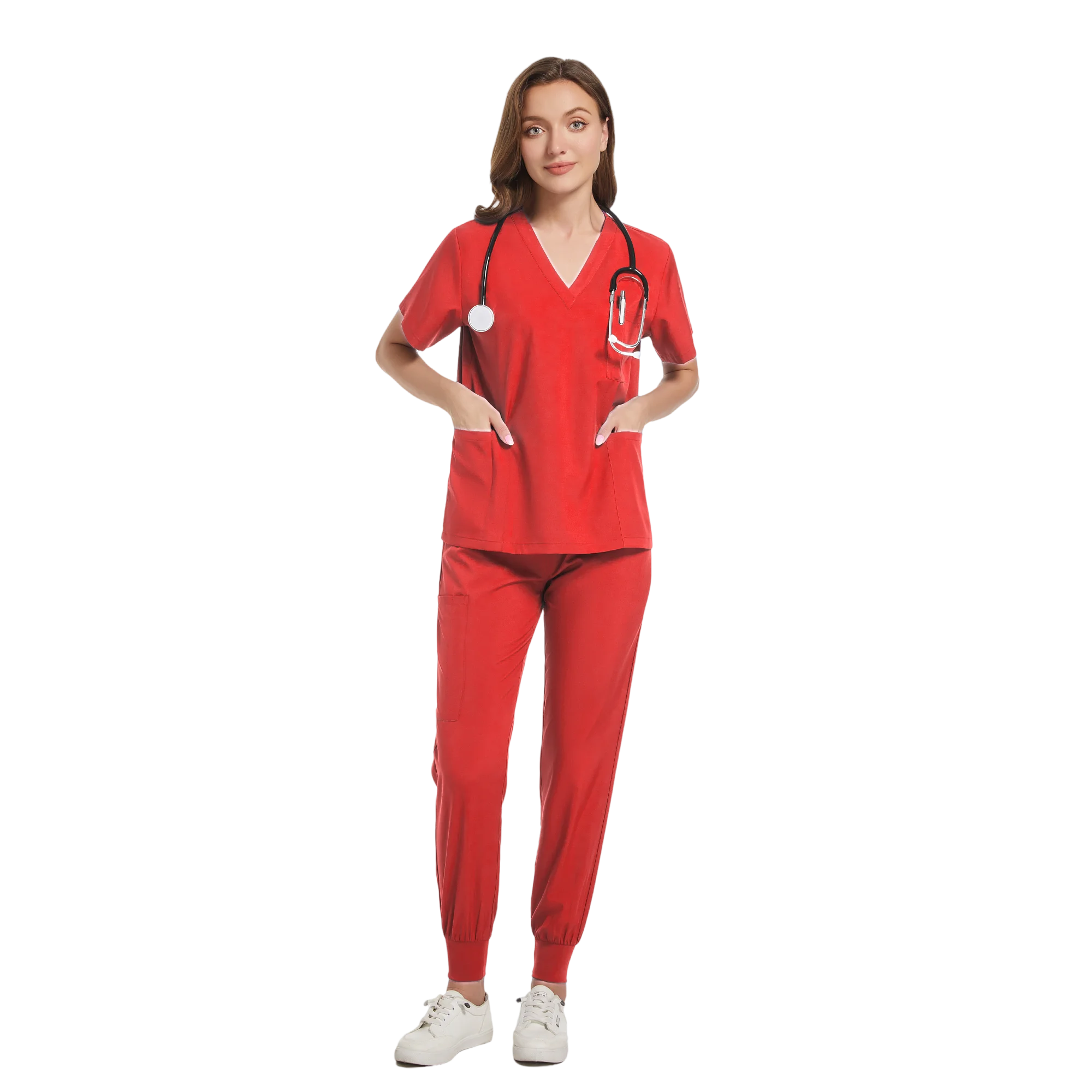 Top cirúrgico e calças conjunto para mulheres, Scrub Uniformes, Enfermeira Scrub, Vestuário de salão de beleza, Top clínico, Spa, Doutor Enfermagem, Túnica Terno