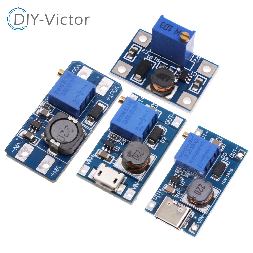 DC-DC Step-Up Power Module Micro TYPE-C USB Input Voltage Converter 2A Boost Pressure Plate Adjustable SX1308 MT3608 For Arduino