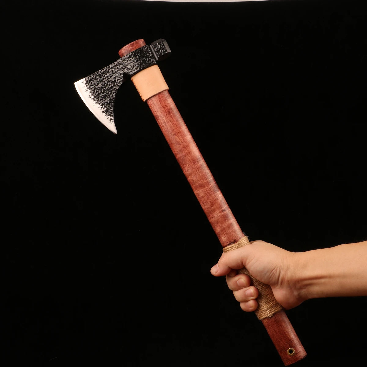 Hand Axe Hatchet with Leather Sheath , Wood Handle, Great for Camping, Survival, Outdoors, Wood Cutting and Splitting