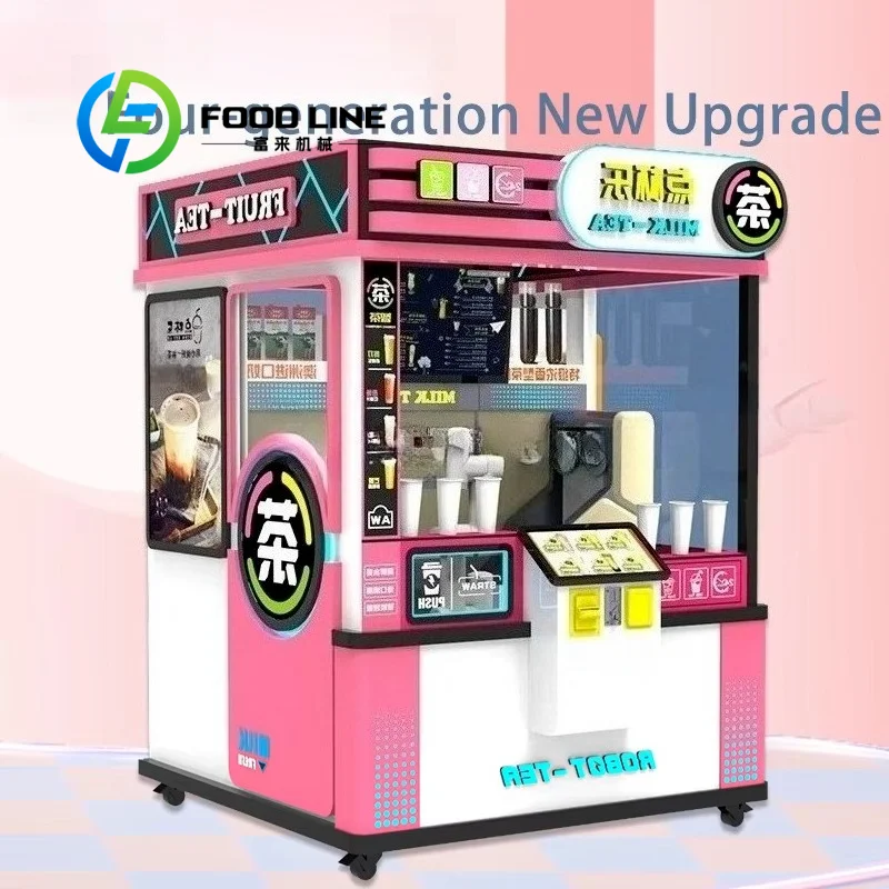 Intelligent Robotic Arm Beverage Vending Machine Full Automatic Milk Tea Brewing Shaking And Dispensing All In One