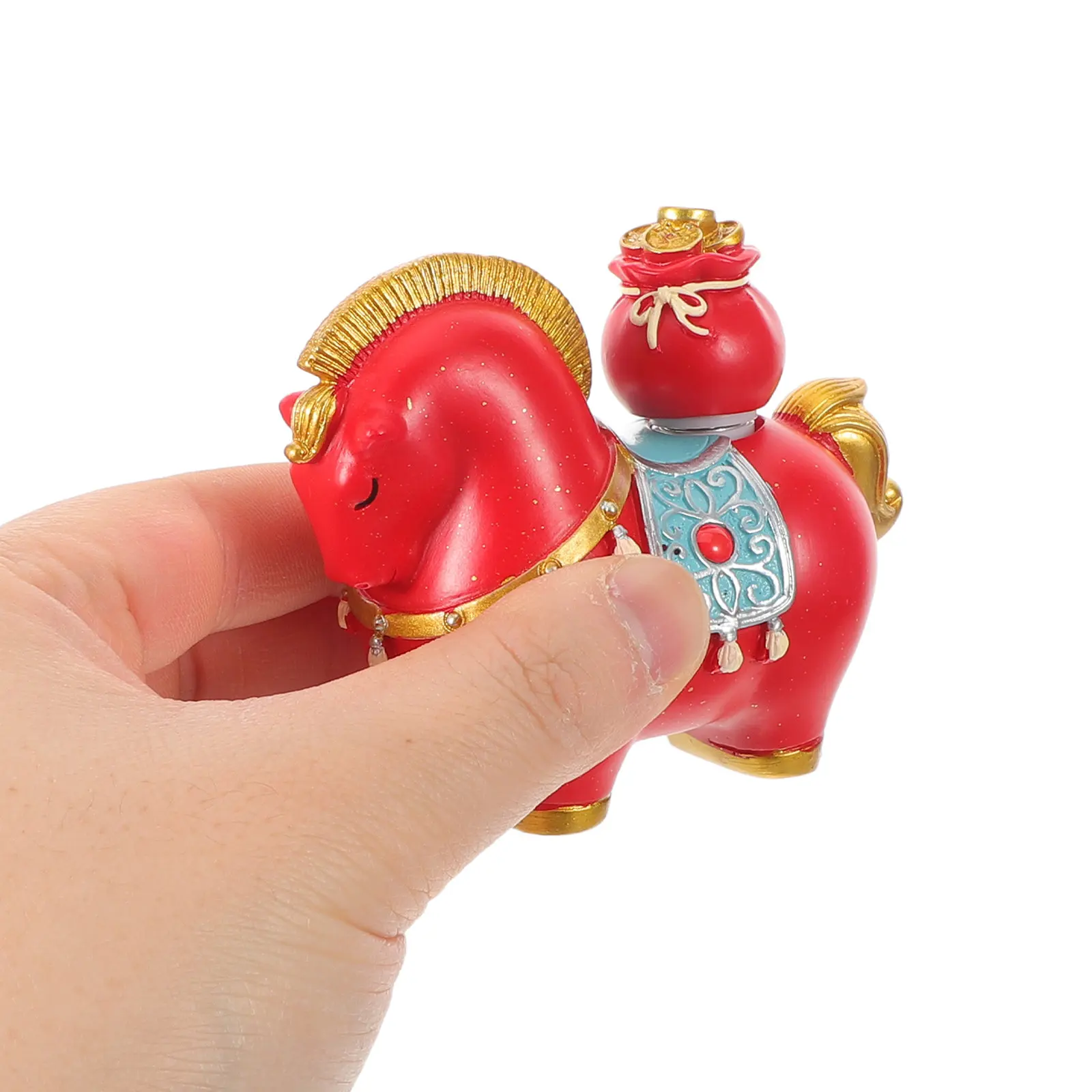 

Standing Horse Resin Sculpture Chinese New Year Decoration Creative Animal Art for Home Office Festive Living Room Coffee Table