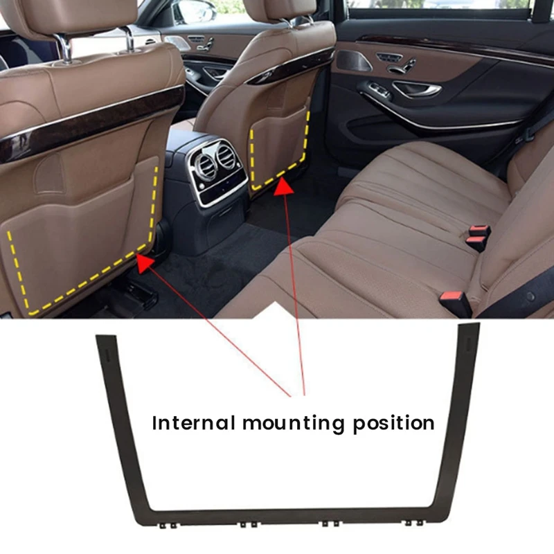 Car Front Seat Back Backrest Support Barcket Trim Replacement For Mercedes Benz S Class W222 2014-2020 Parts Brown