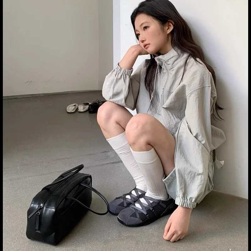 

Весна-лето 2024, новый функциональный балет De Xin oes Mary Janes, повседневный спортивный ретро, универсальный узел, неисправномерный...