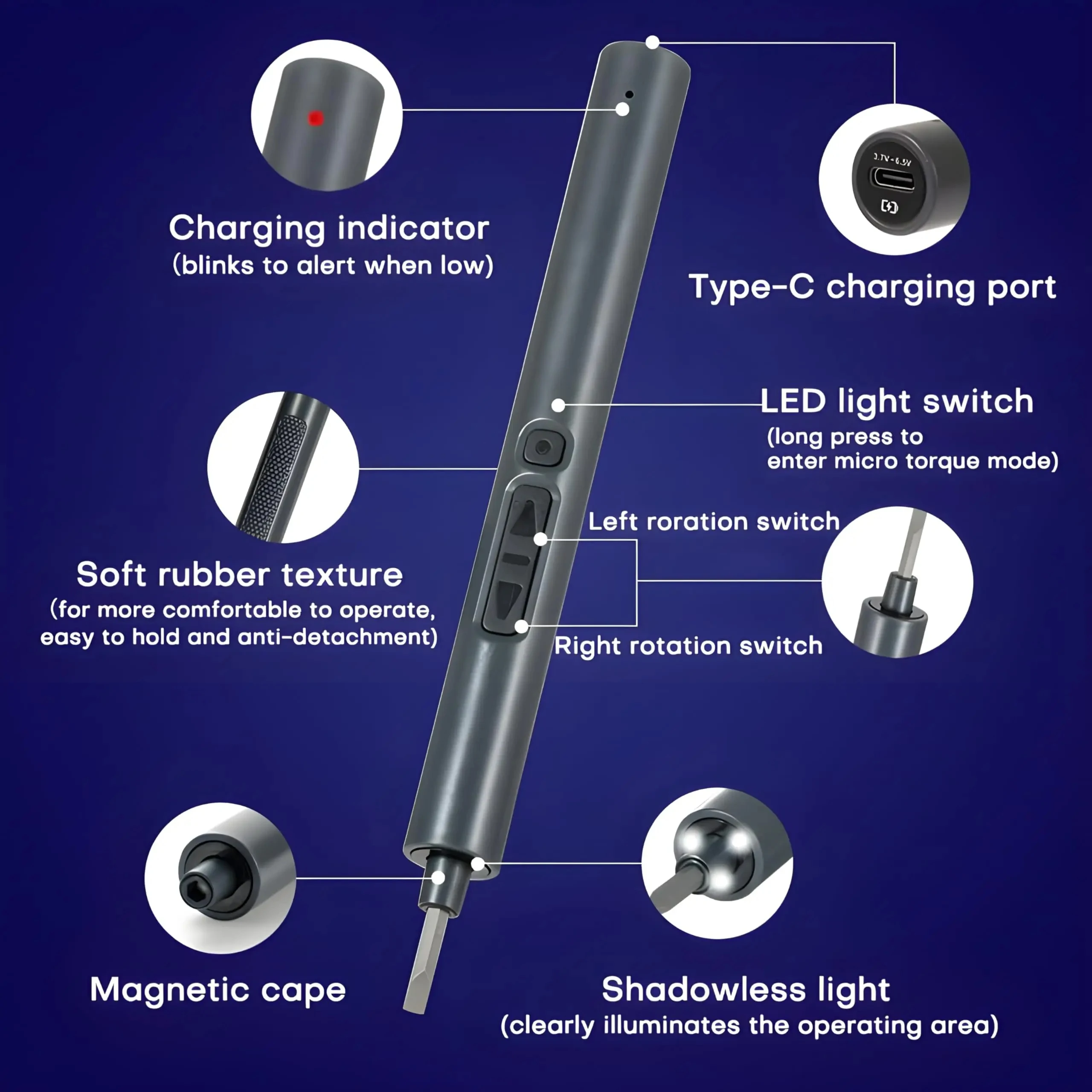 28 in 1 Precision Electric Screwdriver Set LED Rechargeable Cordless Precision Electric Screw Driver Hand Tool Box for iPhone PC