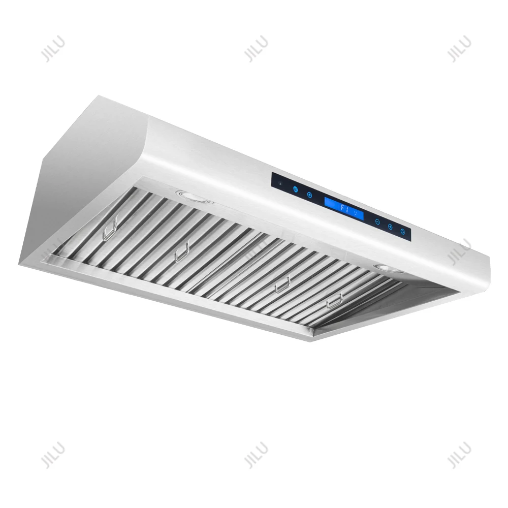 Certificazione ETL Professione Cappe elettriche ragionevole personalizzate con touch screen in cristallo nero da cucina a basso rumore