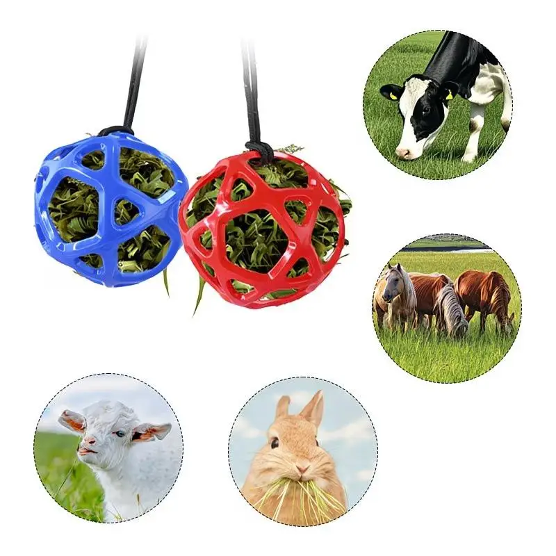 Hanging Hay Feeder Bag for Horses Large Capacity  Tethered with Rope Anti Chew Design for Outdoor Stable Use