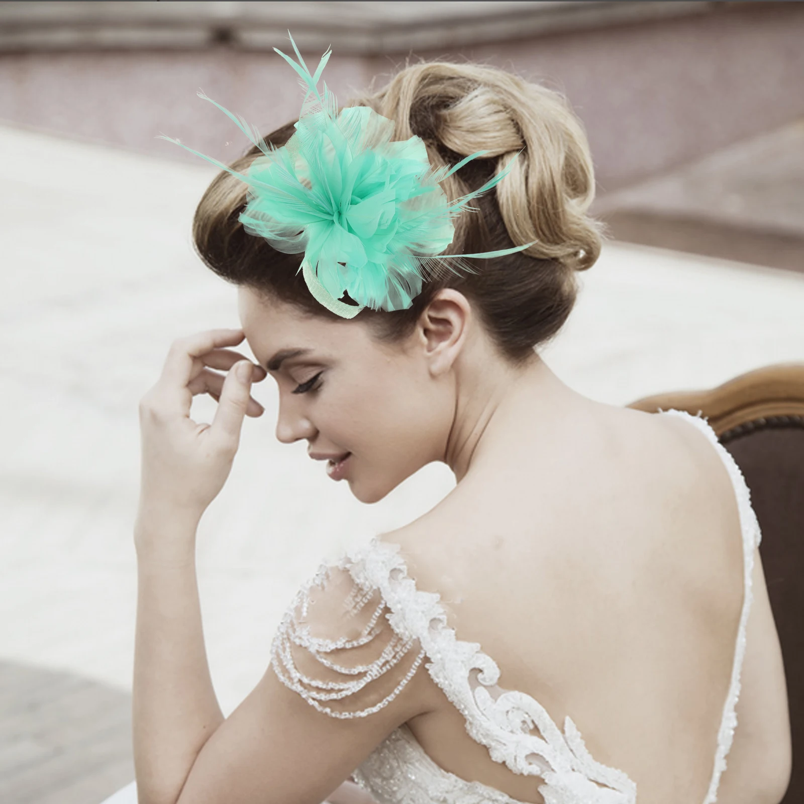 

Vintage Plume Clips Elegant Lightweight Women'S Hair Accessories Bridal Wedding Party Festival Stylish Hair Jewelry Side Bangs