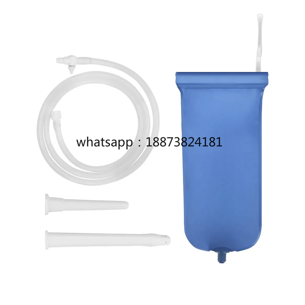 2L Foldable Anal Douche Enema Bag Kit Reusable Vaginal Colon Irrigation Cleaning Flusher Constipation for Hygiene fast