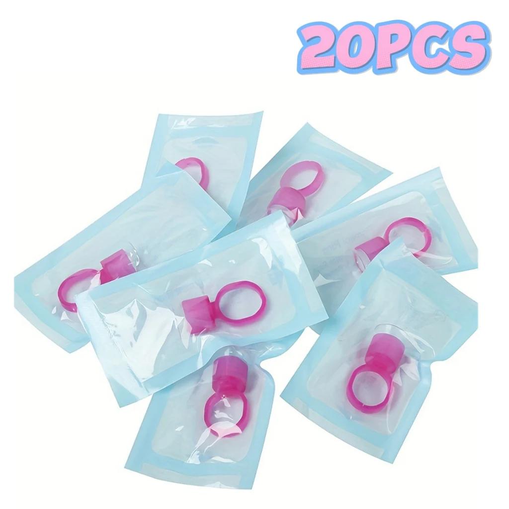 200 stücke rosa profession elle Microb lading liefert Kit - Pigment kleber ringe, Schwamm tinten becher, Tätowierung aus strap azier fähigem Kunststoff