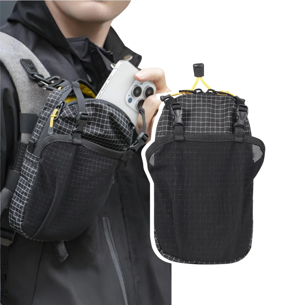 Tactical Shoulder Pouch Waterproof 2.8 oz Ultralight For Mountain Climbing Camping Walking Phone Pocket and Quick-Adjust Strap