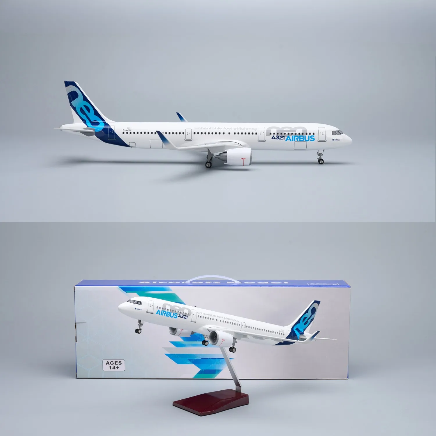 44cm Prototype A321Neo Plane Model Diecast Aircraft Resin with Landing Gear Wheel Aviation Collectible Gift Desktop Display