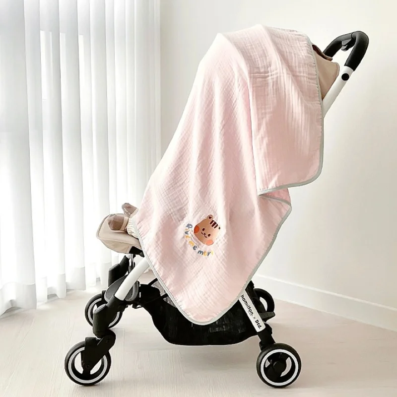 

Cute Animal Themed Swaddle Soft Colorful Toddler Nap Blanket Baby Girls Boys Newborn Baby Blanket Cotton Embroidered Blanket