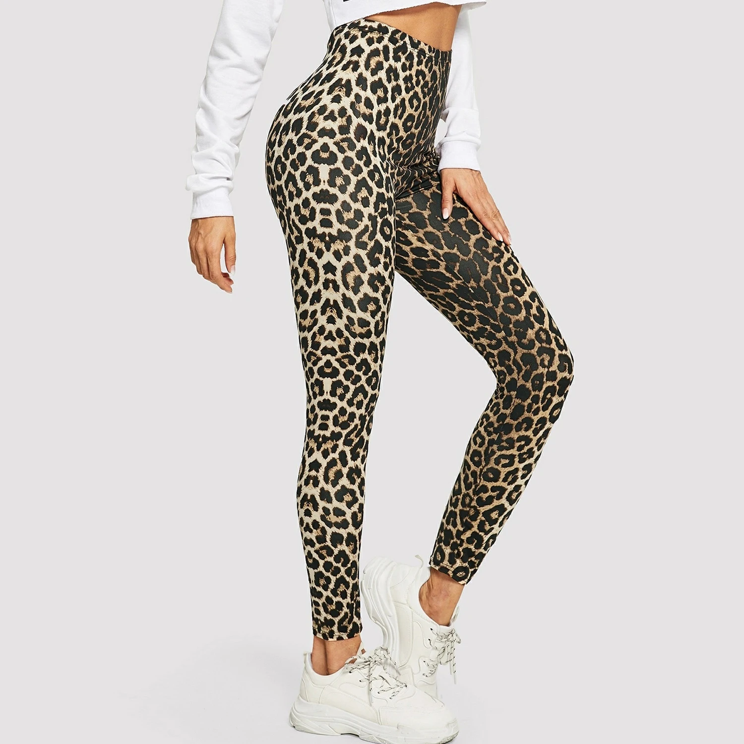 Women\'s Leopard Print Yoga Pants High Waist Fitness Leggings Elasticity Push Up Gym Jogging Breathable Sportswear Female Clothes