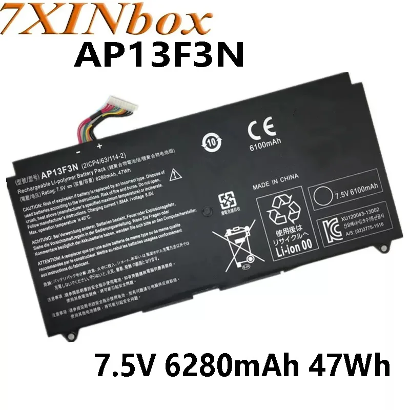 

7xinbox AP13F3N 7,5 V 6280mAh 47Wh Аккумулятор для ноутбука Acer Aspire S7-392 серия Ultrabook 2ICP4/63/114-2