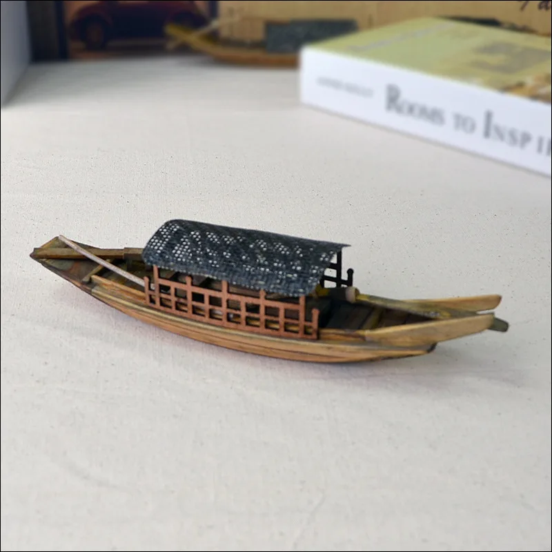 Chinese Wupeng Boat Decoration Ornaments Characteristic Folk Arts Crafts Wooden Handmade Accessories Model Ship Home Decor