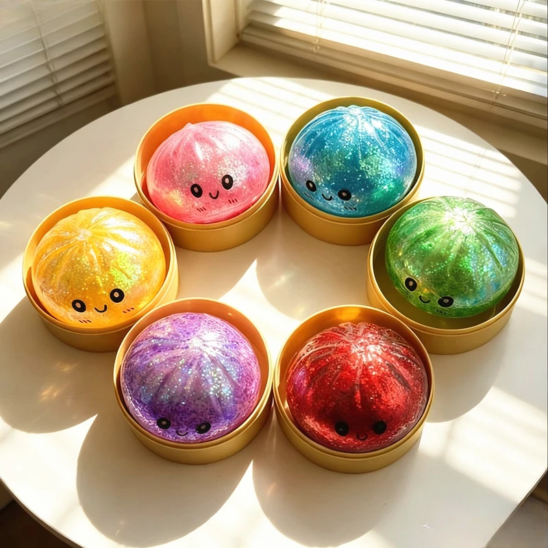 

Glitter Dumpling Glitter Dumpling Squishy Blind Box Dumplings Sensory Squeeze for Stress Relief Desktop Decoration Funny Gift