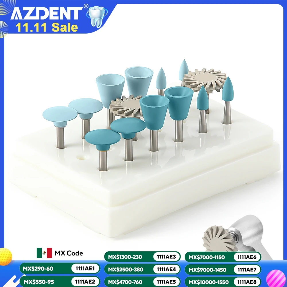 

14 шт./компл., набор для полировки стоматологического композита AZDENT RA 2,35 мм, полировщик из силиконовой резины для фарфора, натуральные зубы, полировка ногтей