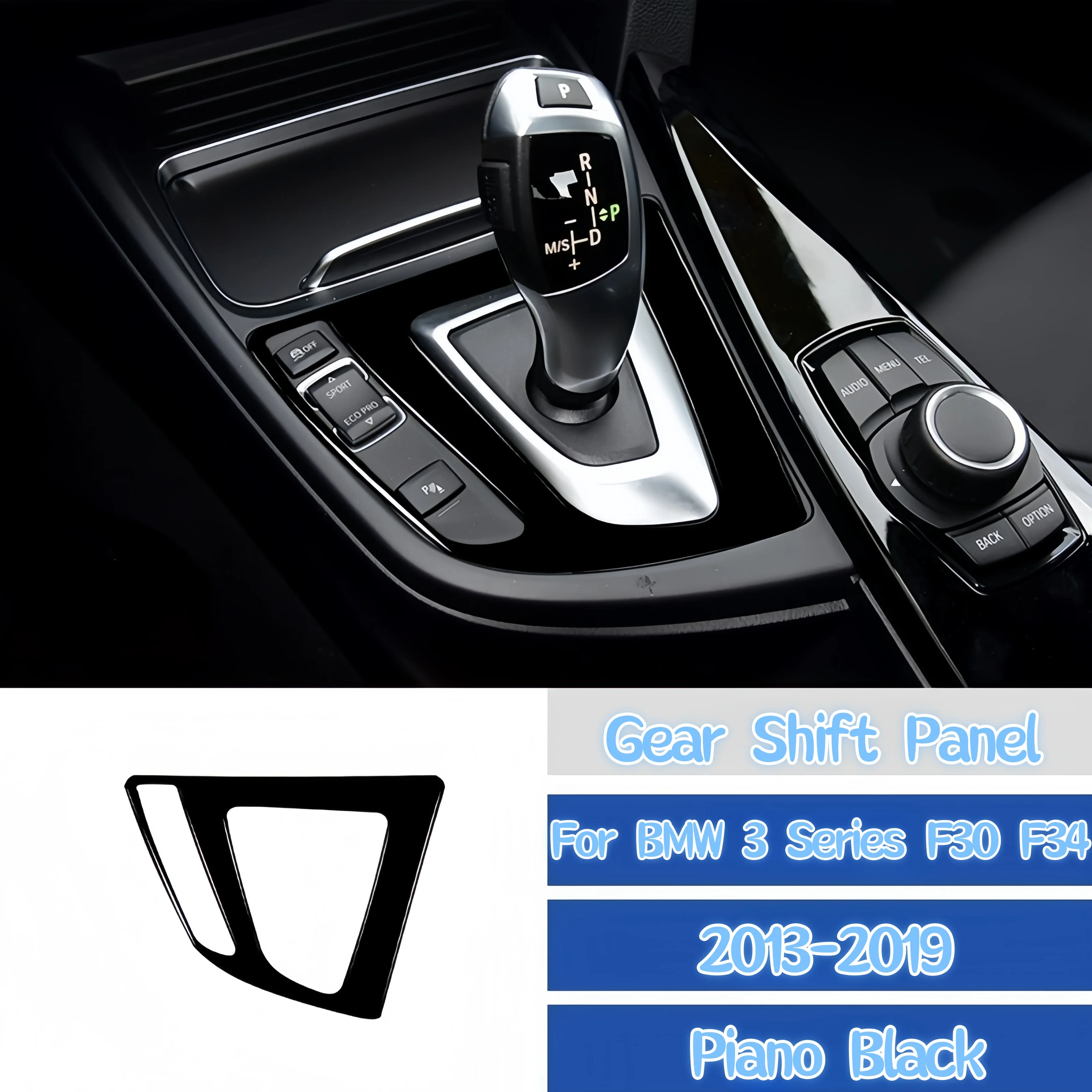 

For BMW 3 Series F30 F34 2013-2018 Car Accessories Piano Black Auto Interior Gear Shift Panel Trim Cover Decoration Stickers