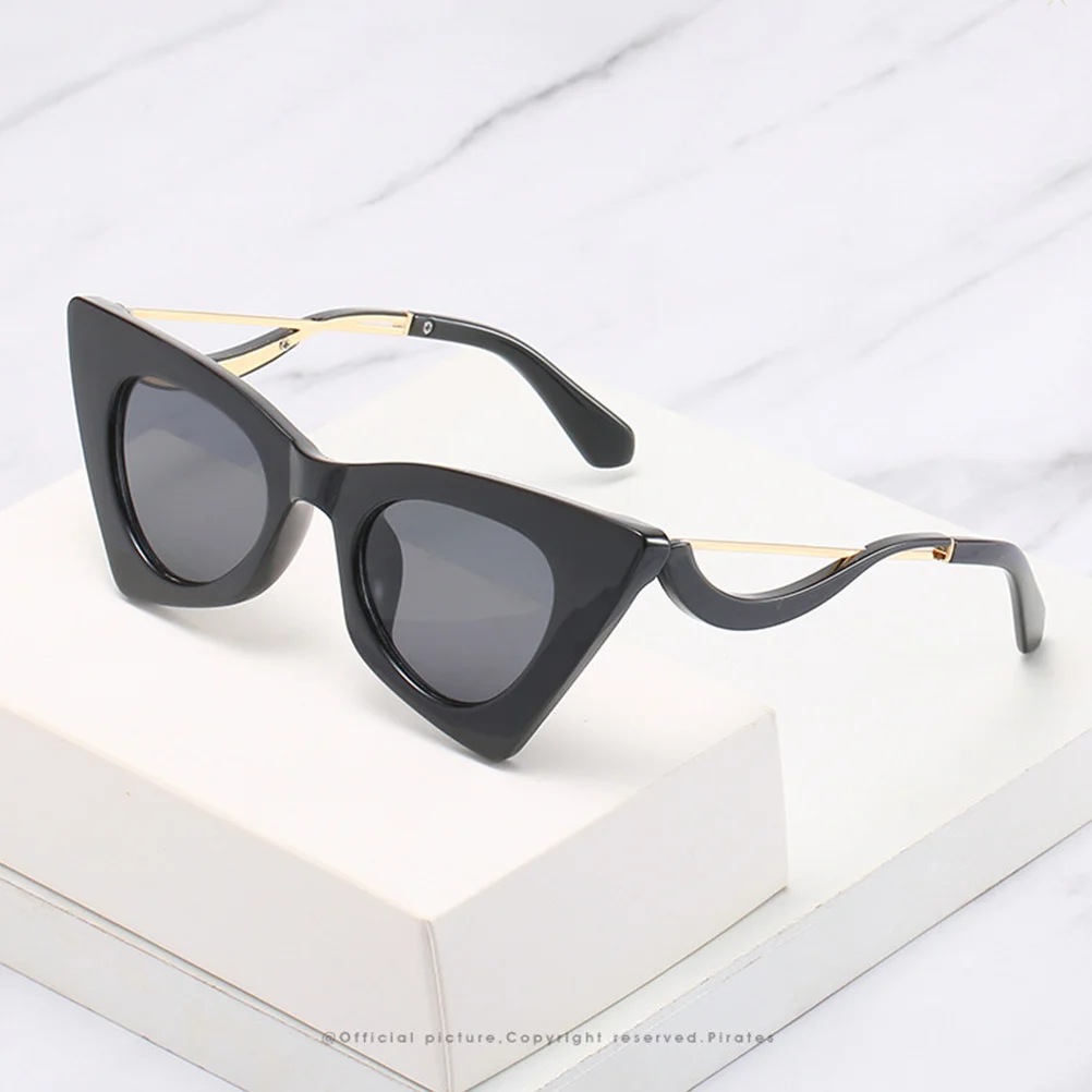 

1Pcs Cat Eye Sunglasses Black Fashion Eyewear Uv Protection Unisex Sun Glasses for Driving Traveling Beach Cycling Photography
