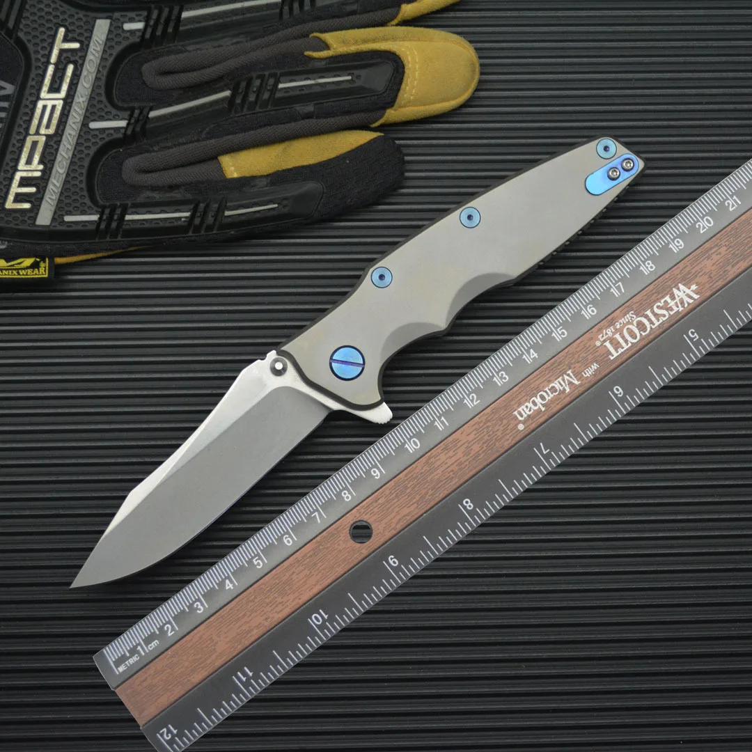 0392 Folding Knife Survival Knife D2 Sharp Blade TC4 Titanium Alloy Handle Hunting Knife