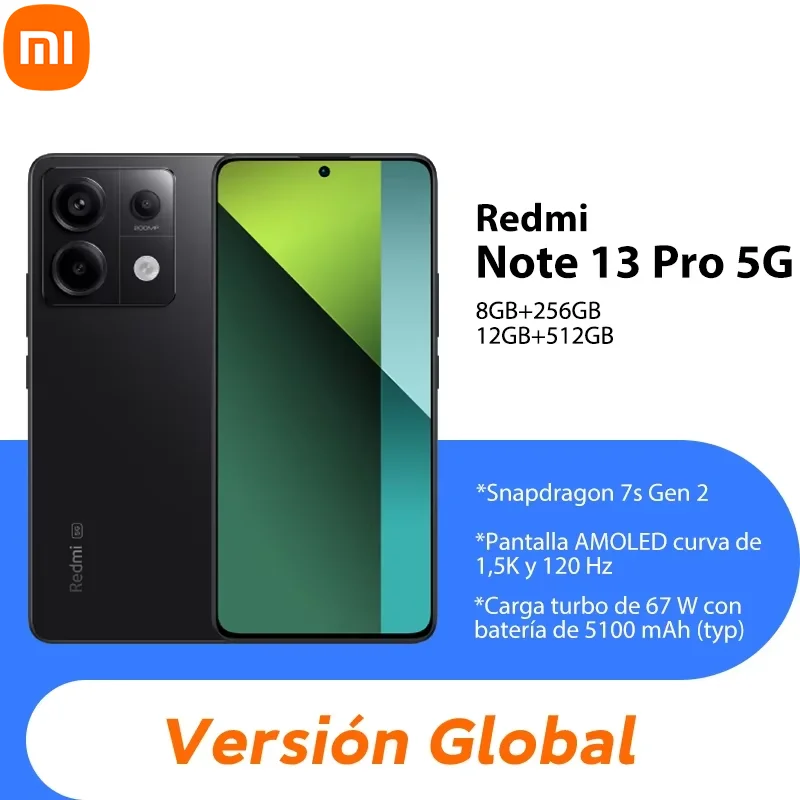 Global version Xiaomi Redmi Note 13 Pro 5G Smartphones NFC Snapdragon 7s Gen 2 120HZ AMOLED display 200MP Camera 67W charging