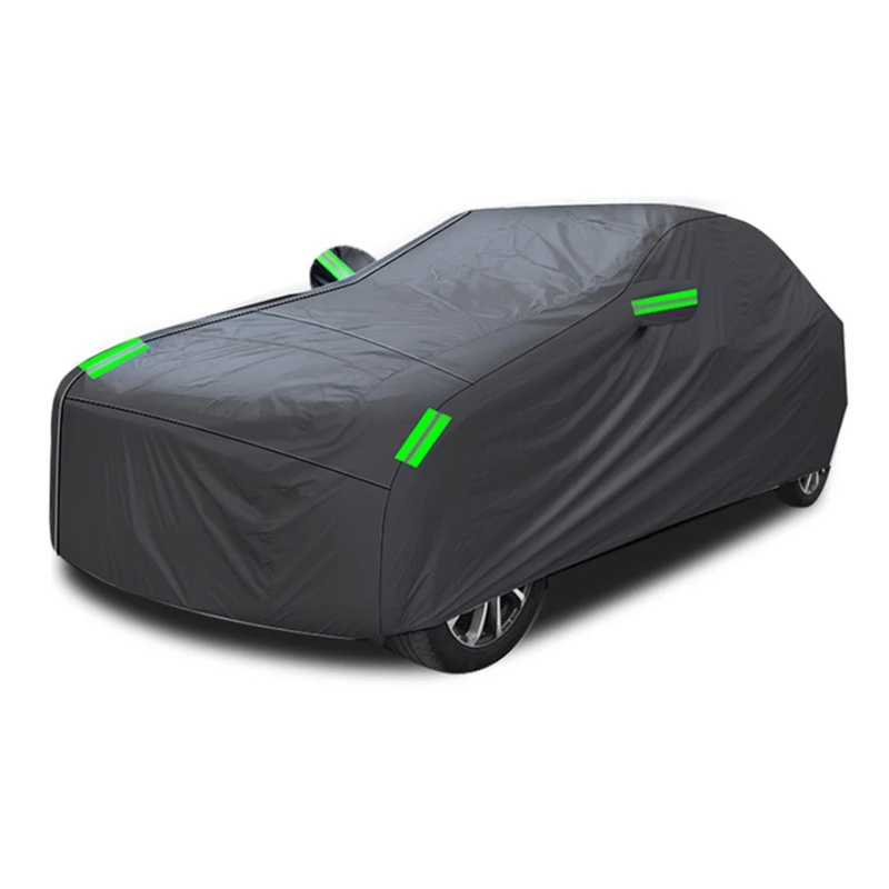 

1 PCS Sedan Full Car Covers Black Automotive Supplies Outdoor Waterproof Sun Snow Rain Protection Reflective Strip Car Cover