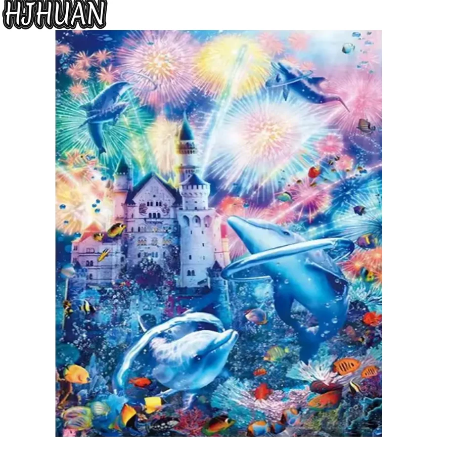 Diy 3D diamond embroidery Marine animals mosaic Diamond Cross Stitch Modern decor mosaic diamond painting full square/round dril