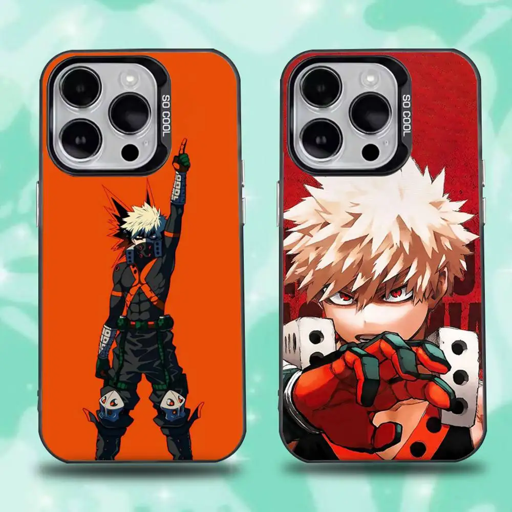

Bakugo My Hero Academia Phone Case For iPhone 16,15,14,13,12,11,Pro,Max,Plus,Mini,XS,SE Anti Fall Black Matte Hard Bumper