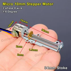 34mm Mini Linear Actuator 10mm Micro 5V 2-phase 4-wire Precision Stepper Motor Long Linear screw slider Nut DIY xyz 3d printer
