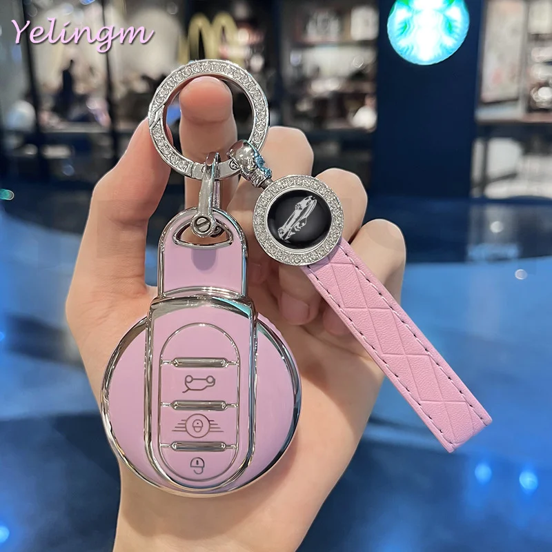 TPU Car Key Case Cover for BMW Mini Cooper Keyring Countryman F54 Clubman F55 Hardtop F56 F57 F60 Fob Keychain Accessories view 3