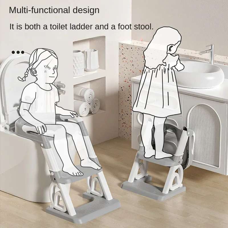 2024 Crown Design Anti-Rutsch-Toilettenleiter für Kinder, Toilettenassistent für Kinder