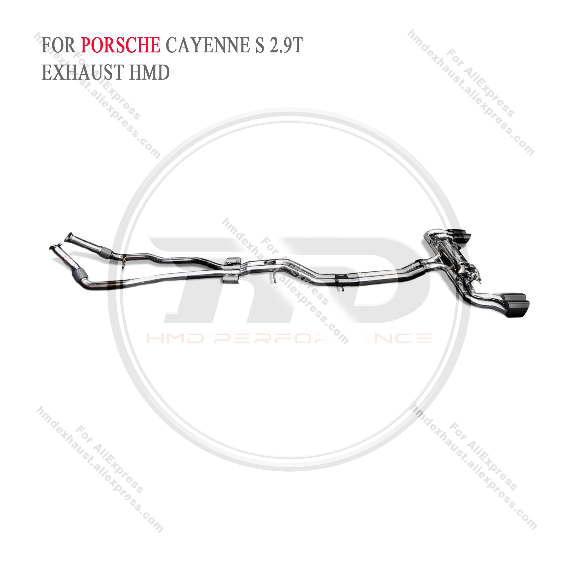 HMD Catback for Porsche Cayenne S 2.9T Exhaust System Stainless Steel Performance Muffler Valve Pipe Tips Car Accessories