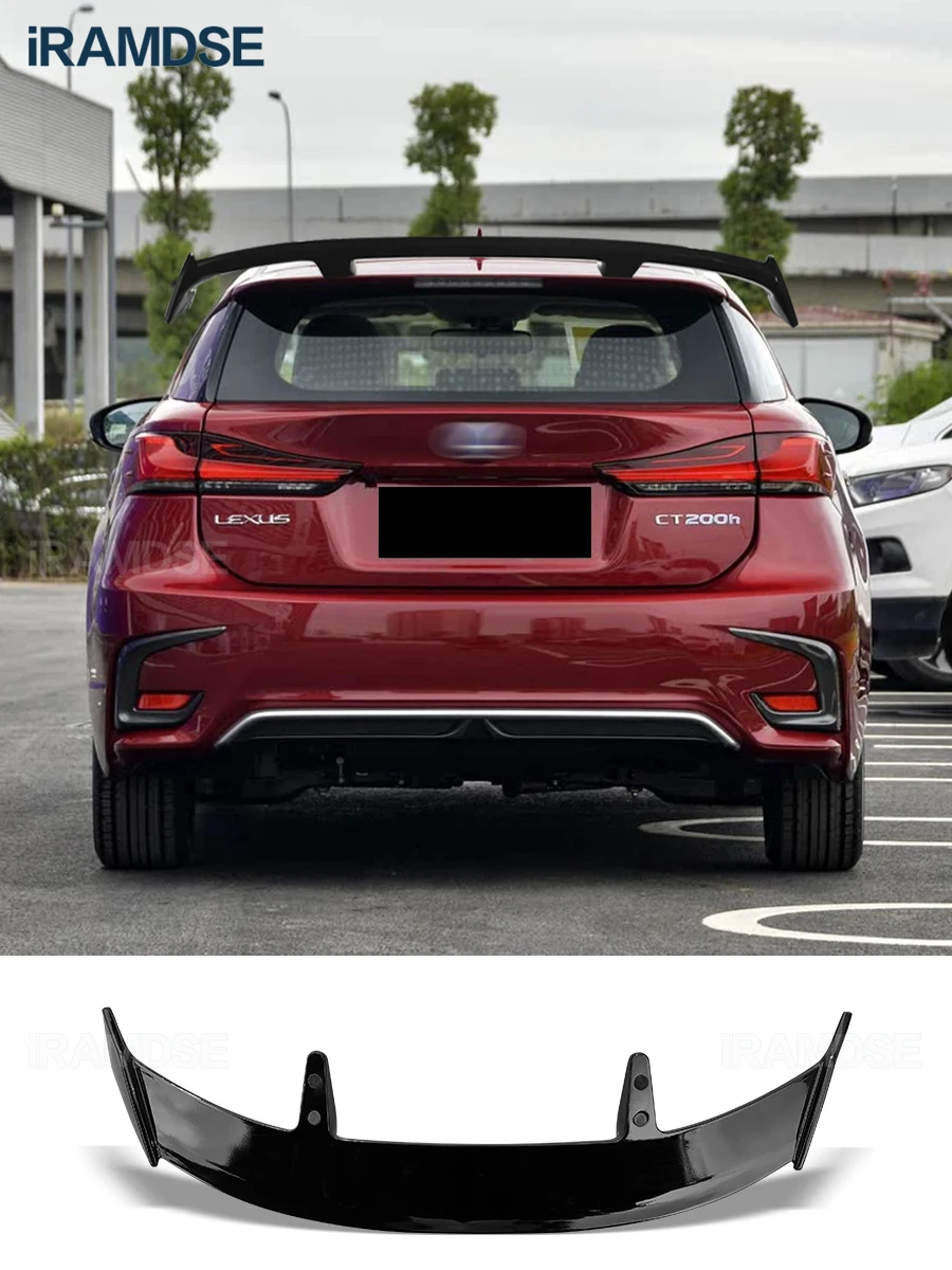 Trunk Spoiler for Lexus CT Universal CT200H Carbon Surface Car Rear Trunk Wing Type TE ABS Material Refit Accessories