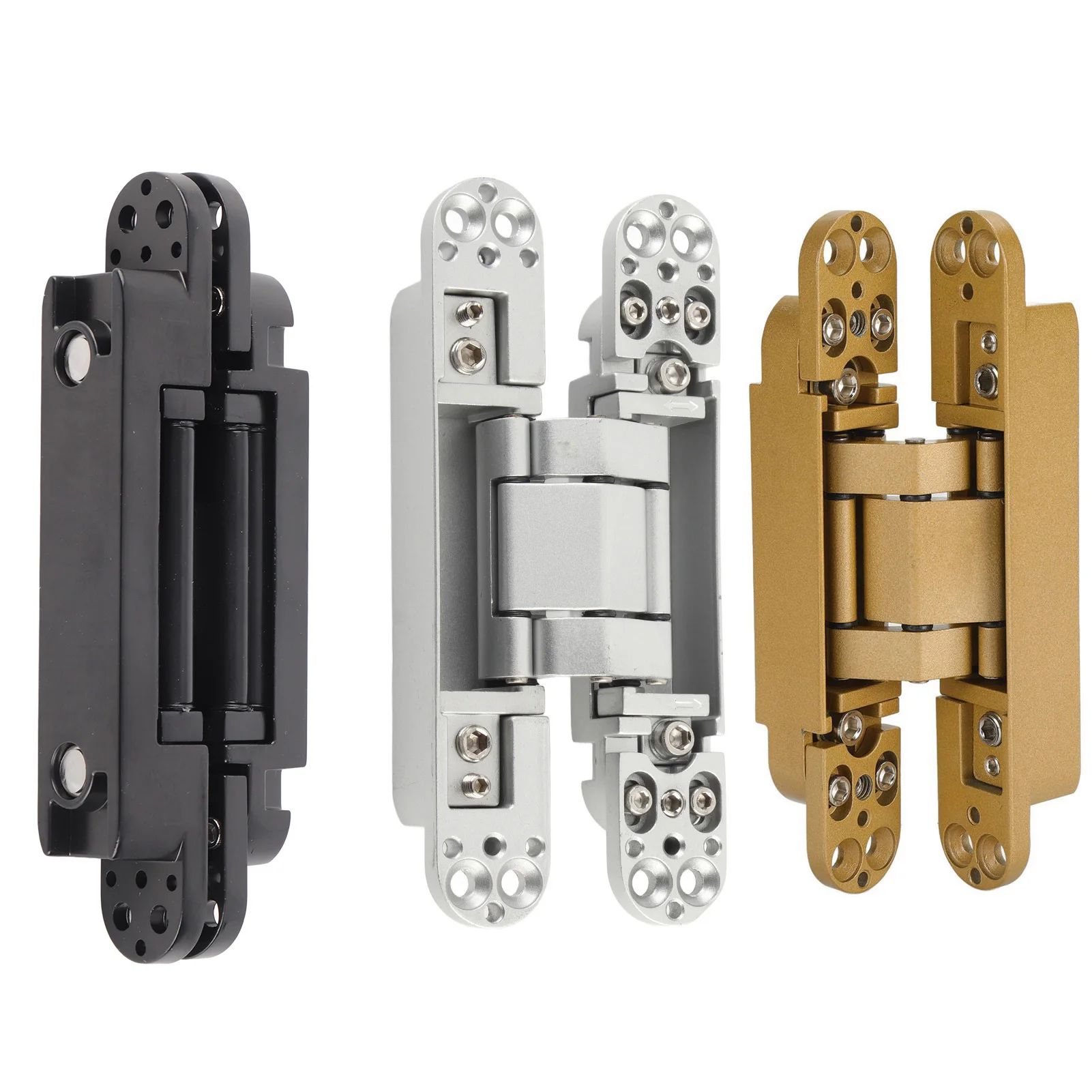 مفصل باب ثلاثي الأبعاد مفصلات الأبواب قابلة للتعديل 180 درجة زاوية فتح ثلاثية الأبعاد مفصل باب قابل للطي مع مسامير مفتاح ربط سداسي للباب الخشبي 40 كجم #2